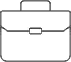 Briefcase Icon In Black Line Art. vector