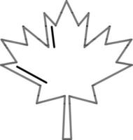 Maple Leaf Icon in Black Line Art. vector