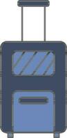 Blue Color Luggage Icon In Flat Style. vector