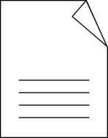 Black Line Document Paper Icon. vector