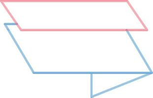 Blank Ribbon Icon in Red and Blue Thin Line Art. vector