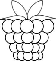 Raspberry Icon In Black Outline. vector