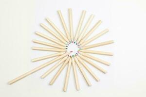 Colorful wooden color pencil photo