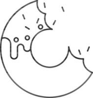 Illustration of Donut Icon In Black Outline. vector