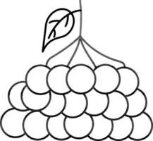 Rowan Berry Icon In Black Line Art. vector