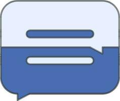 Blue Color Chat Box Icon In Flat Style. vector