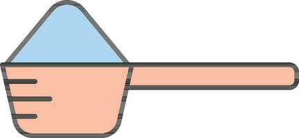 Flat Style Scoop Powder Icon In Blue And Peach Color. vector