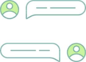 User Chat Icon In Green And White Color. vector