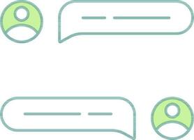 User Chat Icon In Green And White Color. vector