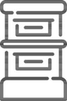 Flat style drawer icon in line art. vector