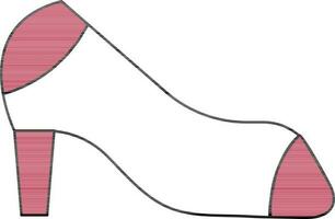 High Heel Shoes icon in Red and White Color. vector