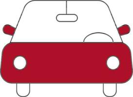 Red and White Car Icon in Flat Style. vector