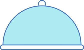 Cloche Icon In Blue And White Color. vector