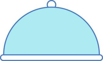 Cloche Icon In Blue And White Color. vector