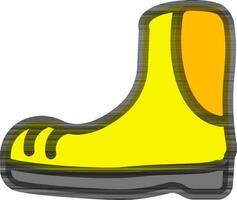 Illustration of Boot Icon in Yellow and Black Color. vector