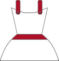 Red and White Frock Icon in Flat Style. vector