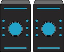 Two speaker in grey and blue color. vector