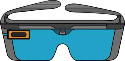 Grey and blue googles in flat style. vector