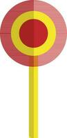 Flat style lollipop in yellow and red color. vector