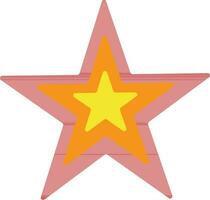 Flat style star in red and yellow color. vector