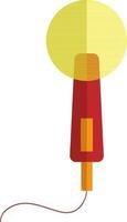 Microphone in yellow and red color. vector