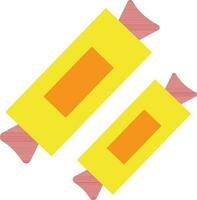 Flat style candy in yellow and red color. vector