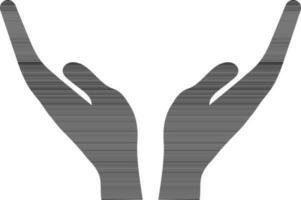 Silhouette of Supporting of caring hand gesture. vector