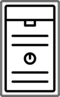 Computer CPU Icon in Black Line Art. vector