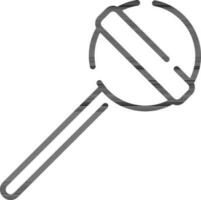 Black Outline Round Lollipop Icon on White Background. vector