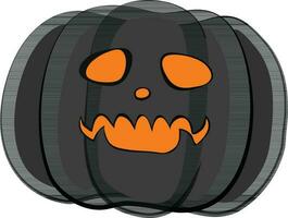 Pumpkin halloween in gray and orange color. vector