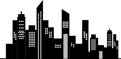 Building in black and white color. vector