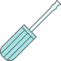 Isolated Screwdriver Icon in Turquoise Color. vector