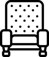 Isolated Sofa Chair Icon in Thin Line Art. vector