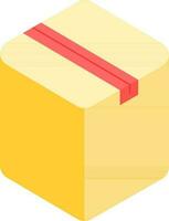 3D Delivery Box Icon in Yellow and Red Color. vector