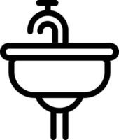 Flat Style Sink Icon in Thin Line Art. vector