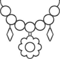 Necklace Icon in black outline. vector