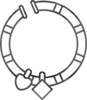 Flat Style Bracelet Icon in Line Art. vector