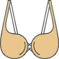 Yellow and Black Bra Icon in Flat Style. vector