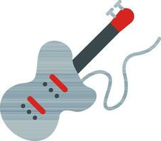 guitarra icono en gris y rojo color. vector