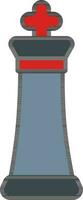 Chess King Icon In Gray And Red Color. vector