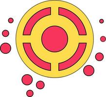 Pink and yellow network connection. vector