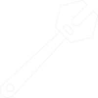 Black line art illustration of a wrench. vector