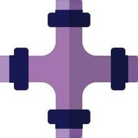 Flat style pipeline made by purple color. vector