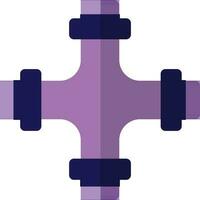 Flat style pipeline made by purple color. vector