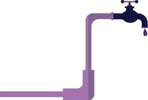 Purple water tab with falling drop. vector