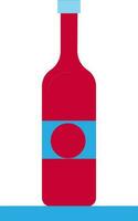 Isolated bottle in red and blue color. vector