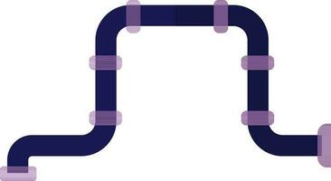 rizado conectando tubo hecho por púrpura color. vector