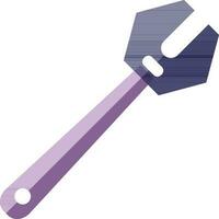 Purple wrench in flat style. vector