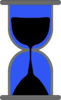 Hourglass in black and blue color. vector