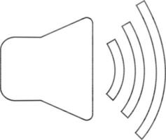 Black line art megaphone on white background. vector